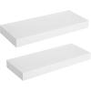 imageSONGMICS Floating Wall Shelf 157 Inches Set of 2 with Metal Bracket for Easy Installation Display Trinkets Picture Frames Potted Plants in The Living Room Entryway Bedroom White ULWS14WT2White