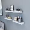 imageSONGMICS Floating Wall Shelf 157 Inches Set of 2 with Metal Bracket for Easy Installation Display Trinkets Picture Frames Potted Plants in The Living Room Entryway Bedroom White ULWS14WT2White
