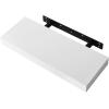 imageSONGMICS Floating Wall Shelf 157 Inches Set of 2 with Metal Bracket for Easy Installation Display Trinkets Picture Frames Potted Plants in The Living Room Entryway Bedroom White ULWS14WT2White
