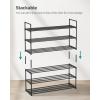 imageSONGMICS Shoe Rack 3Tier Shoe Storage Organizer Metal Shoe Shelf 12 to 15 Pairs Shoes Stackable Shoe Tower for Living Room Entryway Hallway Closet Black ULSA13BKBlack