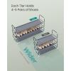 imageSONGMICS Shoe Rack 3Tier Shoe Storage Organizer Metal Shoe Shelf 12 to 15 Pairs Shoes Stackable Shoe Tower for Living Room Entryway Hallway Closet Black ULSA13BKDove Gray  Ink Black