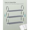 imageSONGMICS Shoe Rack 3Tier Shoe Storage Organizer Metal Shoe Shelf 12 to 15 Pairs Shoes Stackable Shoe Tower for Living Room Entryway Hallway Closet Black ULSA13BKDove Gray  Ink Black
