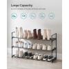 imageSONGMICS Shoe Rack 3Tier Shoe Storage Organizer Metal Shoe Shelf 12 to 15 Pairs Shoes Stackable Shoe Tower for Living Room Entryway Hallway Closet Black ULSA13BKBlack