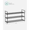 imageSONGMICS Shoe Rack 3Tier Shoe Storage Organizer Metal Shoe Shelf 12 to 15 Pairs Shoes Stackable Shoe Tower for Living Room Entryway Hallway Closet Black ULSA13BKBlack