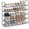 imageSONGMICS Shoe Rack 3Tier Shoe Storage Organizer Metal Shoe Shelf 12 to 15 Pairs Shoes Stackable Shoe Tower for Living Room Entryway Hallway Closet Black ULSA13BKDove Gray  Ink Black