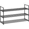 imageSONGMICS Shoe Rack 3Tier Shoe Storage Organizer Metal Shoe Shelf 12 to 15 Pairs Shoes Stackable Shoe Tower for Living Room Entryway Hallway Closet Black ULSA13BKBlack