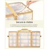imageSONGMICS Set of 2 Large Christmas Ornament Storage Boxes 16 Trays Hold 256 Balls up to 3Inch Plastic Christmas Storage Containers with Lids Dual Zippers Side Handles Sandy Gold URFB029A07Sandy Gold
