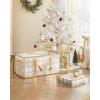 imageSONGMICS Set of 2 Large Christmas Ornament Storage Boxes 16 Trays Hold 256 Balls up to 3Inch Plastic Christmas Storage Containers with Lids Dual Zippers Side Handles Sandy Gold URFB029A07Sandy Gold