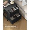imageSONGMICS Dresser for Bedroom Chest of Drawers Nightstand Steel MDF 2 NonWoven Fabric Drawers Storage Organizer Unit Closet Entryway Ink Black and Ebony Black ULGS312B01SInk Black  Ebony Black