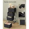 imageSONGMICS Dresser for Bedroom Chest of Drawers Nightstand Steel MDF 2 NonWoven Fabric Drawers Storage Organizer Unit Closet Entryway Ink Black and Ebony Black ULGS312B01SInk Black  Ebony Black