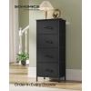 imageSONGMICS Dresser for Bedroom Chest of Drawers Nightstand Steel MDF 2 NonWoven Fabric Drawers Storage Organizer Unit Closet Entryway Ink Black and Ebony Black ULGS312B01SInk Black  Ebony Black
