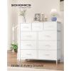 imageSONGMICS Dresser for Bedroom Chest of Drawers Steel MDF 9 NonWoven Fabric Drawers Storage Organizer Unit Closet Entryway Cloud White and Snow White LGS324W01S