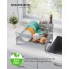 imageSONGMICS Dish Drying Rack Kitchen Dish Rack with Drainboard 360 Rotatable and Extendable Spout with Cutlery Holder 122 x 165 x 73 Inches Dove Gray UKCS550G01Dove Gray