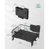 imageSONGMICS Dish Drying Rack Kitchen Dish Rack with Drainboard 360 Rotatable and Extendable Spout with Cutlery Holder 12222 x 165 x 79 Inches Ink Black UKCS552B01Ink Black