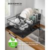 imageSONGMICS Dish Drying Rack Kitchen Dish Rack with Drainboard 360 Rotatable and Extendable Spout with Cutlery Holder 12222 x 165 x 79 Inches Ink Black UKCS552B01Ink Black