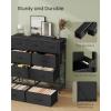 imageSONGMICS Dresser for Bedroom Chest of Drawers Nightstand Steel MDF 2 NonWoven Fabric Drawers Storage Organizer Unit Closet Entryway Rustic Brown and Ink Black ULGS312B02SInk Black  Ebony Black