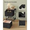 imageSONGMICS Dresser for Bedroom Chest of Drawers Nightstand Steel MDF 2 NonWoven Fabric Drawers Storage Organizer Unit Closet Entryway Rustic Brown and Ink Black ULGS312B02SInk Black  Ebony Black