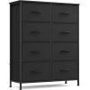 imageSONGMICS Dresser for Bedroom Chest of Drawers Nightstand Steel MDF 2 NonWoven Fabric Drawers Storage Organizer Unit Closet Entryway Rustic Brown and Ink Black ULGS312B02SInk Black  Ebony Black
