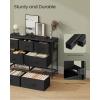 imageSONGMICS Dresser for Bedroom Chest of Drawers Nightstand Steel MDF 2 NonWoven Fabric Drawers Storage Organizer Unit Closet Entryway Rustic Brown and Ink Black ULGS312B02SInk Black  Ebony Black