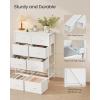 imageSONGMICS Dresser for Bedroom Chest of Drawers Nightstand Steel MDF 2 NonWoven Fabric Drawers Storage Organizer Unit Closet Entryway Rustic Brown and Ink Black ULGS312B02SCloud White  Snow White