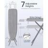 imageSONGMICS Ironing Board Foldable Iron Board Height Adjustable up to 35 Inches with 4 Layered Cover and Pad Iron Rest Hook Steel XLegs for Home Laundry Room Dorm Midnight Blue ULLB001Q01Dove Gray