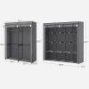 imageSONGMICS 2Column Wardrobe Closet and 4Column Clothes Storage Bundle 4 Hanging Rods and Shelves 4 Side Pockets Gray URYG094G02 and URYG02GY