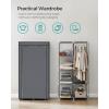 imageSONGMICS 2Column Wardrobe Closet and 4Column Wardrobe Closet Bundle 4 Hanging Rods and Shelves Large Capacity for Bedroom Living Room NonWoven Fabric Metal Frame Gray URYG094G02 and URYG84GY
