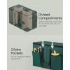 imageSONGMICS Christmas Figurine Storage Box for 15Inch Figurines and Nutcrackers Holiday Decor Organizer with Adjustable Dividers 8 Slots and 2 Pockets Dual Zippers Forest Green URFB041C01Forest Green