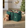 imageSONGMICS Christmas Figurine Storage Box for 15Inch Figurines and Nutcrackers Holiday Decor Organizer with Adjustable Dividers 8 Slots and 2 Pockets Dual Zippers Forest Green URFB041C01Forest Green