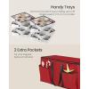 imageSONGMICS Christmas Ornament Storage Box Dual Zippers Stackable Christmas Storage Container with Lid 8 Trays 600D Oxford 3Inch 128 Slots Dove Gray URFB035G01Cherry Red
