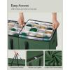imageSONGMICS Christmas Ornament Storage Box Dual Zippers Stackable Christmas Storage Container with Lid 8 Trays 600D Oxford 3Inch 128 Slots Dove Gray URFB035G01Forest Green