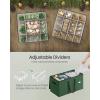 imageSONGMICS Christmas Ornament Storage Box Dual Zippers Stackable Christmas Storage Container with Lid 8 Trays 600D Oxford 3Inch 128 Slots Dove Gray URFB035G01Forest Green