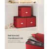 imageSONGMICS Christmas Ornament Storage Box Dual Zippers Stackable Christmas Storage Container with Lid 8 Trays 600D Oxford 3Inch 128 Slots Dove Gray URFB035G01Cherry Red