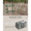 imageSONGMICS Christmas Ornament Storage Box Dual Zippers Stackable Christmas Storage Container with Lid 8 Trays 600D Oxford 3Inch 128 Slots Dove Gray URFB035G01Dove Gray