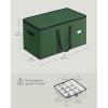 imageSONGMICS Christmas Ornament Storage Box Dual Zippers Stackable Christmas Storage Container with Lid 8 Trays 600D Oxford 3Inch 128 Slots Dove Gray URFB035G01Forest Green