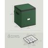 imageSONGMICS Christmas Ornament Storage Box Dual Zippers Stackable Christmas Storage Container with Lid 8 Trays 600D Oxford 3Inch 128 Slots Dove Gray URFB035G01Forest Green