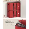 imageSONGMICS Christmas Ornament Storage Box Dual Zippers Stackable Christmas Storage Container with Lid 8 Trays 600D Oxford 3Inch 128 Slots Dove Gray URFB035G01Cherry Red