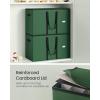 imageSONGMICS Christmas Ornament Storage Box Dual Zippers Stackable Christmas Storage Container with Lid 8 Trays 600D Oxford 3Inch 128 Slots Dove Gray URFB035G01Forest Green