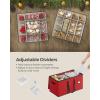 imageSONGMICS Christmas Ornament Storage Box Dual Zippers Stackable Christmas Storage Container with Lid 8 Trays 600D Oxford 3Inch 128 Slots Dove Gray URFB035G01Cherry Red