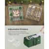 imageSONGMICS Christmas Ornament Storage Box Dual Zippers Stackable Christmas Storage Container with Lid 8 Trays 600D Oxford 3Inch 128 Slots Dove Gray URFB035G01Forest Green