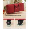 imageSONGMICS Christmas Tree Storage Bag with 16Inch Wheels Rolling Storage Bag up to 9 ft For Disassembled Holiday Tree LengthAdjustable Handles 600D Oxford Fabric Dove Gray URXS004G01Cherry Red