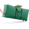 imageSONGMICS Christmas Tree Storage Bag with 16Inch Wheels Rolling Storage Bag up to 9 ft For Disassembled Holiday Tree LengthAdjustable Handles 600D Oxford Fabric Dove Gray URXS004G01Forest Green