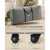 imageSONGMICS Christmas Tree Storage Bag with 16Inch Wheels Rolling Storage Bag up to 9 ft For Disassembled Holiday Tree LengthAdjustable Handles 600D Oxford Fabric Dove Gray URXS004G01Dove Gray
