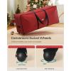 imageSONGMICS Christmas Tree Storage Bag with 16Inch Wheels Rolling Storage Bag up to 9 ft For Disassembled Holiday Tree LengthAdjustable Handles 600D Oxford Fabric Dove Gray URXS004G01Cherry Red