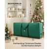 imageSONGMICS Christmas Tree Storage Bag with 16Inch Wheels Rolling Storage Bag up to 9 ft For Disassembled Holiday Tree LengthAdjustable Handles 600D Oxford Fabric Dove Gray URXS004G01Forest Green