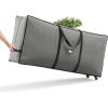 imageSONGMICS Christmas Tree Storage Bag with 16Inch Wheels Rolling Storage Bag up to 9 ft For Disassembled Holiday Tree LengthAdjustable Handles 600D Oxford Fabric Dove Gray URXS004G01Dove Gray
