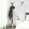 imageSONGMICS Coat Rack Freestanding Metal Coat Rack Stand with 12 Hooks and 3 Legs Coat Tree Coffee Brown URCR18Z