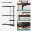 imageSONGMICS Freestanding Closet Organizer Bundle with Storage Cubes Portable Wardrobe Set with 2 Hanging Rods and 6 NonWoven Fabric Bins Black and Black URYG24BK and UROB026B01