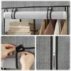 imageSONGMICS Portable Closet Clothes Storage Organizer with 6 Shelves 1 Clothes Hanging Rail NonWoven Fabric Closet Metal Frame Herringbone Pattern 346 x 177 x 661 Inches Black URYG084B22Black