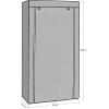 imageSONGMICS Portable Closet Clothes Storage Organizer with 6 Shelves 1 Clothes Hanging Rail NonWoven Fabric Closet Metal Frame Herringbone Pattern 346 x 177 x 661 Inches Black URYG084B22Grey